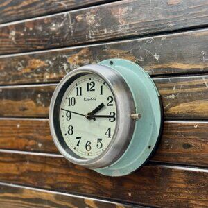 Vintage Maritime Kappa Nautical Wall clock Sea Blue/ Green - Battery powered
